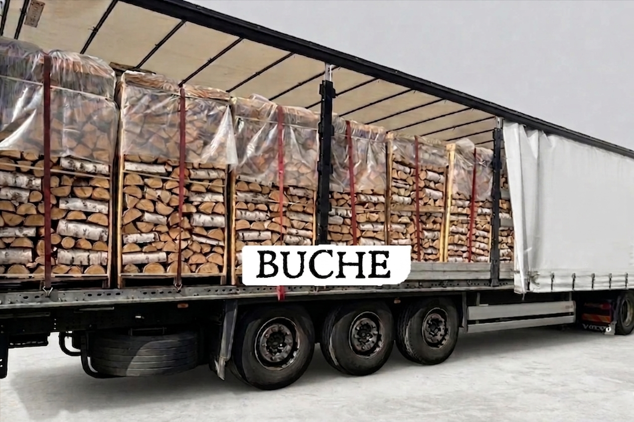 LKW-Ladung Brennholz - Buche - 25 cm - kammergetrocknet - 1,8 RM Paletten