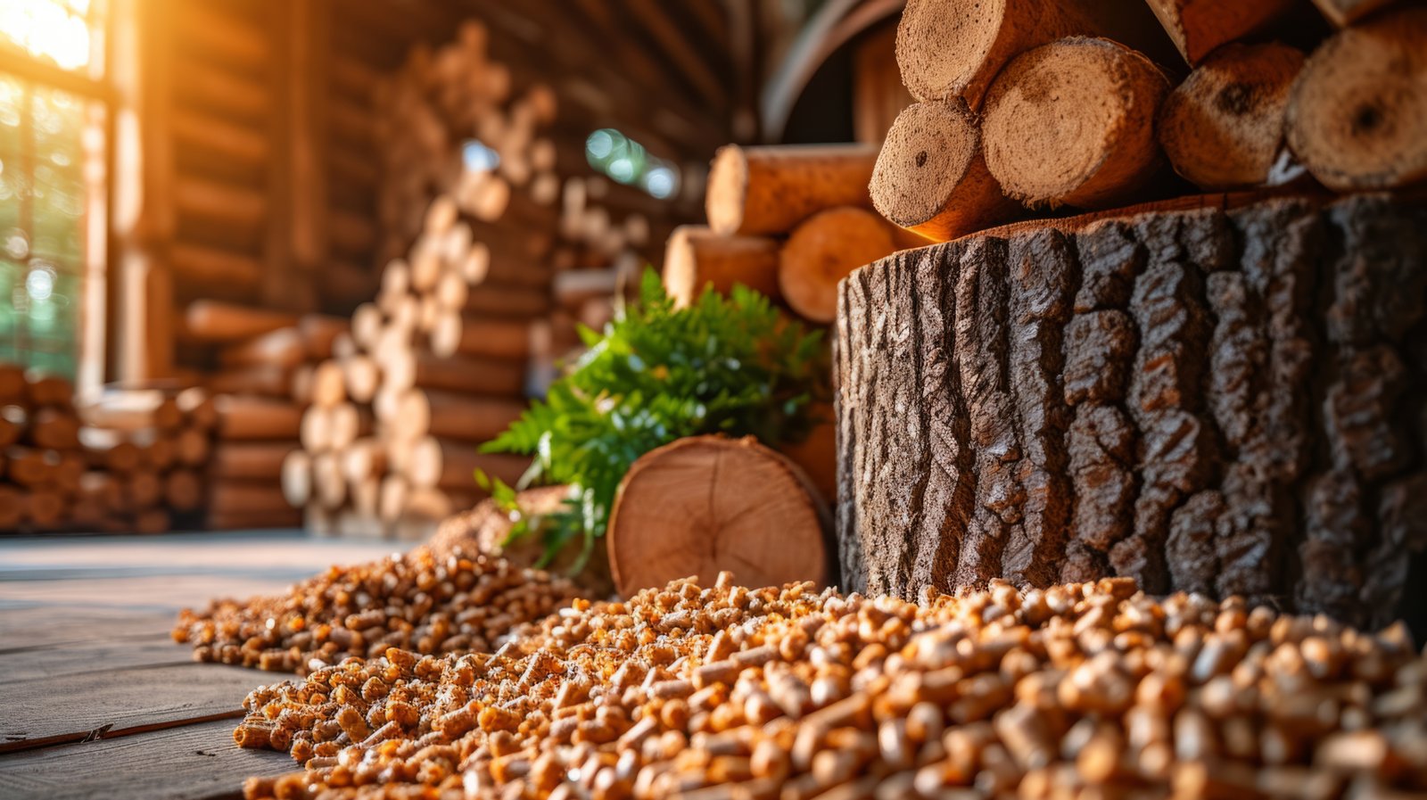Brennholz und Holzpellets